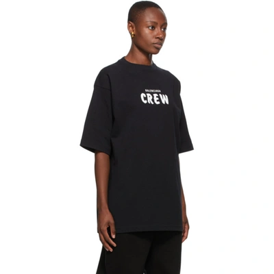 Shop Balenciaga Black Crew T-shirt In 1070 Blk/wh