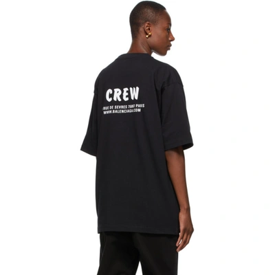 Shop Balenciaga Black Crew T-shirt In 1070 Blk/wh