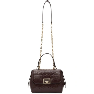 Shop Givenchy Burgundy Creased Small Id Bag In 542 Aubergi