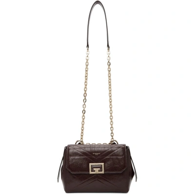 Shop Givenchy Burgundy Creased Small Id Bag In 542 Aubergi