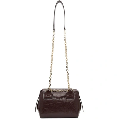 Shop Givenchy Burgundy Creased Small Id Bag In 542 Aubergi