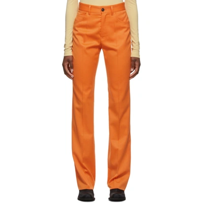 Shop Mm6 Maison Margiela Orange Five Pocket Trousers In 186 Orange