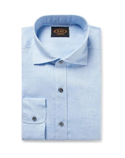 Shop Tod's Shirts In Sky Blue