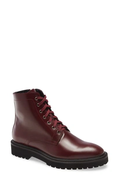 Shop Aquatalia Patrizio Plain Toe Boot In Oxblood Leather