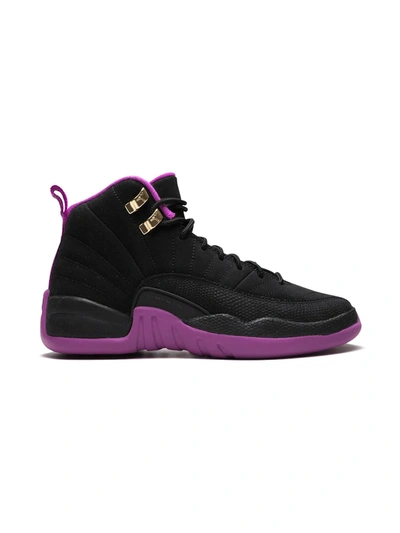 Shop Nike Air Jordan 12 Retro "hyper Violet" Sneakers In Black
