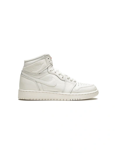 Shop Nike Air Jordan 1 Retro High Og Bg "sail/university Red" Sneakers In White