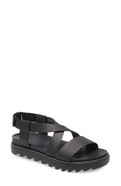 Shop Sorel Roaming Crisscross Sandal In Black Leather