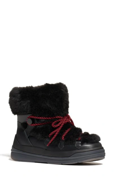 Shop Moncler Insolux Faux Fur Lined Waterproof Snow Boot In Black