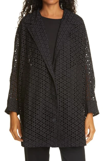 Shop Rachel Comey Zia Cotton Lace Coat In Black