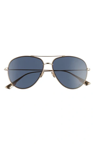 Shop Dior Society 3 57mm Gradient Aviator Sunglasses In Gold/ Blue Avio