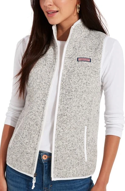 Shop Vineyard Vines Sweater Fleece Vest In Light Gray Heather