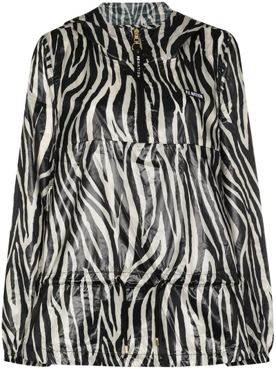 Shop P.e Nation Rematch Zebra-print Jacket In Black