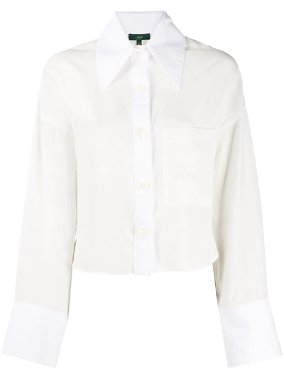 Shop Jejia Button Up Contrasting Cuffs Shirt In White
