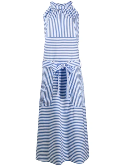 Shop Jejia Stripe Print Dress In Blue