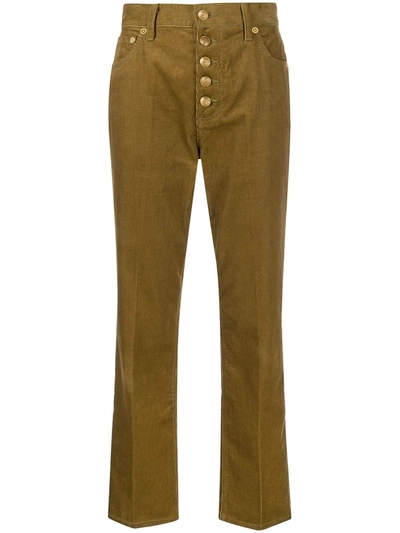 Shop Tory Burch Corduroy Button-up Trousers In Brown