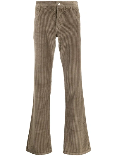 Shop Erl Corduroy Flared Trousers In Brown
