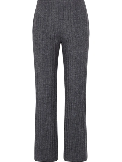 Shop Fendi Knitted Trousers In Grey