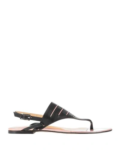 Shop A.testoni Toe Strap Sandals In Black