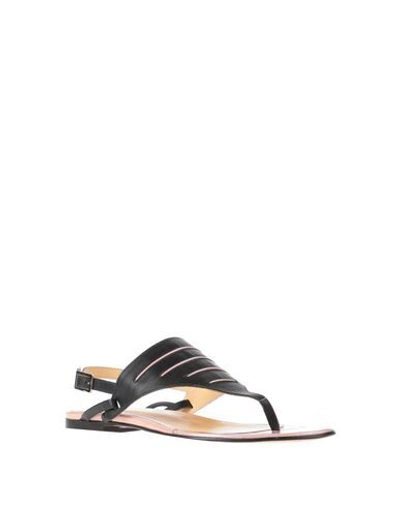 Shop A.testoni Toe Strap Sandals In Black
