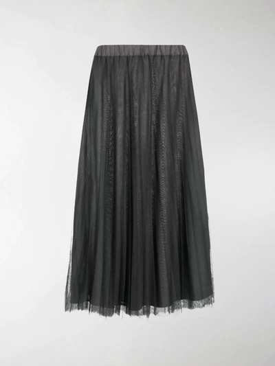 Shop P.a.r.o.s.h Parallel Pleated Midi Skirt In Green