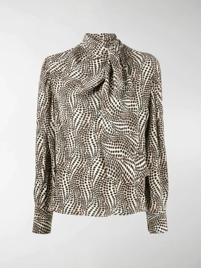 Shop Isabel Marant Abstract-print Blouse In Neutrals