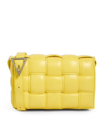 Shop Bottega Veneta Leather Padded Cassette Cross-body Bag In Yellow
