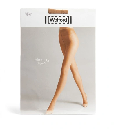 Shop Wolford Luxe 9 Tights In Beige