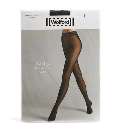 Shop Wolford Seamless Fatal 50 Tights In Black