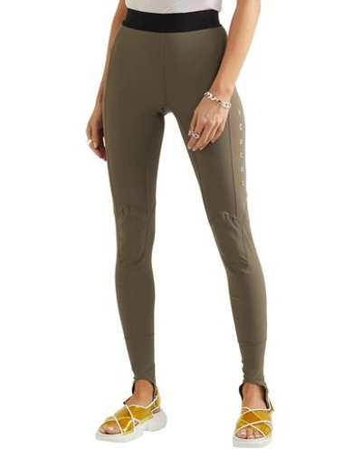 Shop Ambush Woman Leggings Military Green Size 3 Nylon, Polyurethane