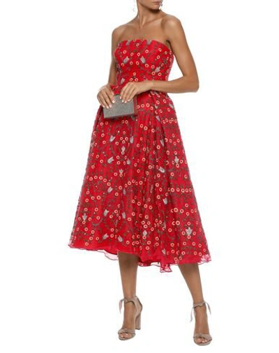Shop Zac Posen Knee-length Dress In Red