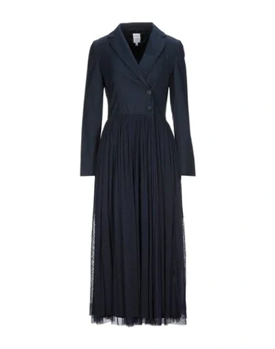 Shop Sara Roka Long Dress In Dark Blue