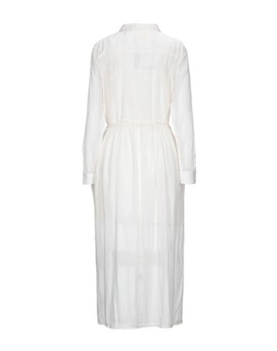 Shop Semicouture Woman Midi Dress Ivory Size 6 Viscose, Cotton In White