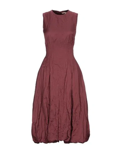 Shop Brock Collection 3/4 Length Dresses In Maroon