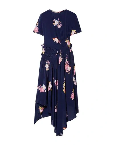 Shop Preen Line Woman Midi Dress Midnight Blue Size M Viscose