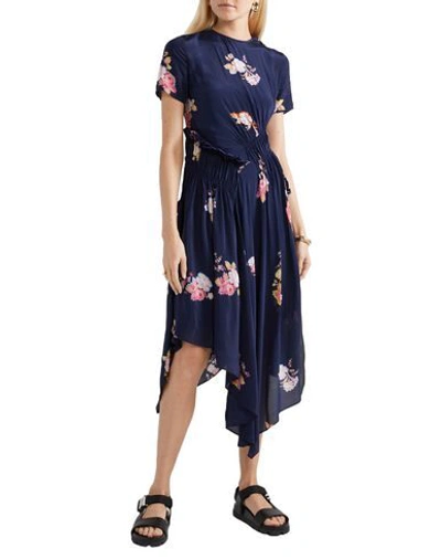 Shop Preen Line Woman Midi Dress Midnight Blue Size M Viscose