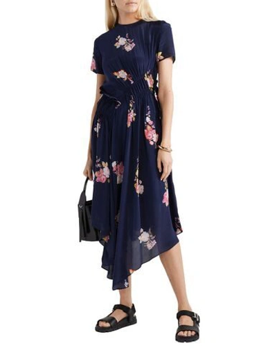 Shop Preen Line Woman Midi Dress Midnight Blue Size M Viscose