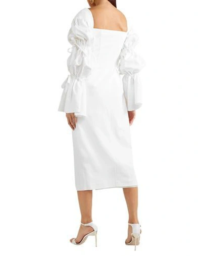 Shop Sara Battaglia Midi Dress In White