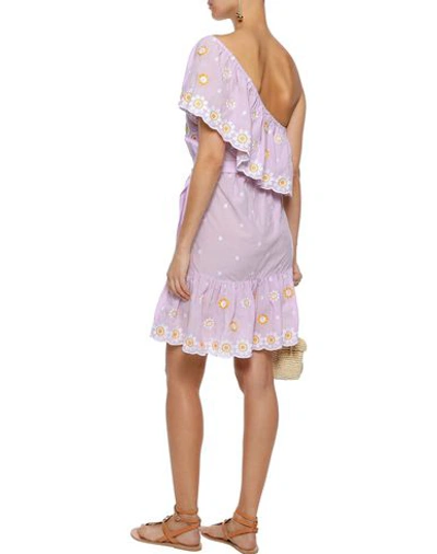 Shop Miguelina Short Dresses In Lilac