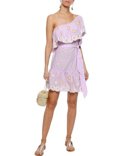 Shop Miguelina Short Dresses In Lilac