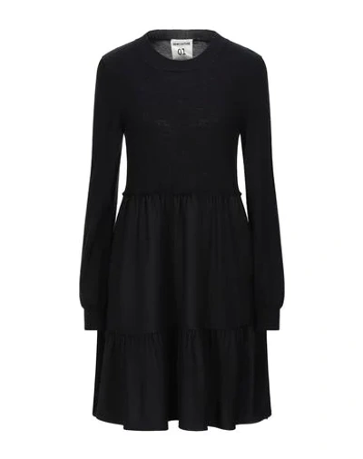 Shop Semicouture Short Dress In Black