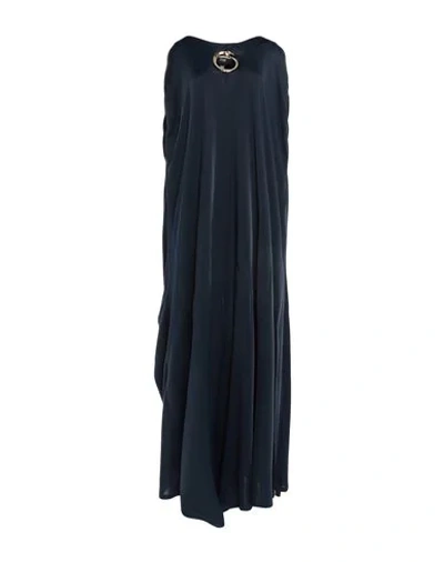 Shop Cavalli Class Long Dress In Dark Blue