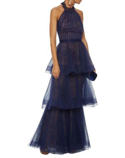 Shop Marchesa Notte Long Dress In Blue