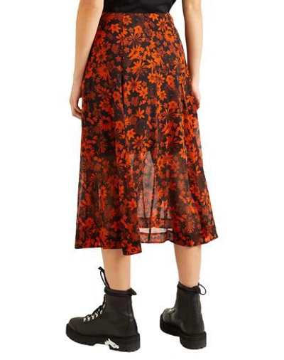 Shop Mcq By Alexander Mcqueen Mcq Alexander Mcqueen Woman Midi Skirt Orange Size 4 Silk