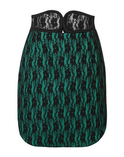 Shop Christopher Kane Woman Mini Skirt Green Size 10 Polyamide, Elastane