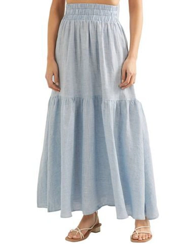 Shop Mara Hoffman Long Skirts In Azure