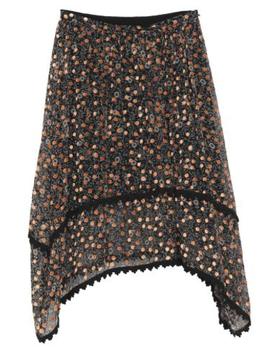 Shop See By Chloé Woman Midi Skirt Black Size 10 Silk, Viscose, Polyester