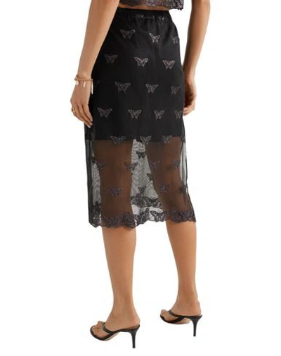 Shop Fleur Du Mal Woman Midi Skirt Black Size 8 Cotton, Polyester