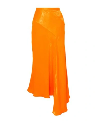 Shop House Of Holland Woman Long Skirt Orange Size 2 Polyester