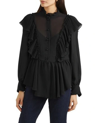 Shop See By Chloé Solid Color Shirts & Blouses In Black