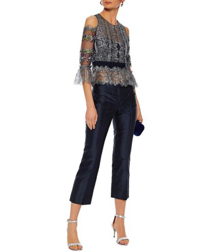 Shop Marchesa Notte Blouse In Dark Blue